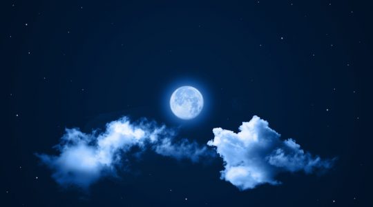 Moonlight drowns out all but the brightest stars