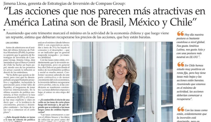 Las acciones que nos parecen más atractivas en América Latina son de Brasil, México y Chile